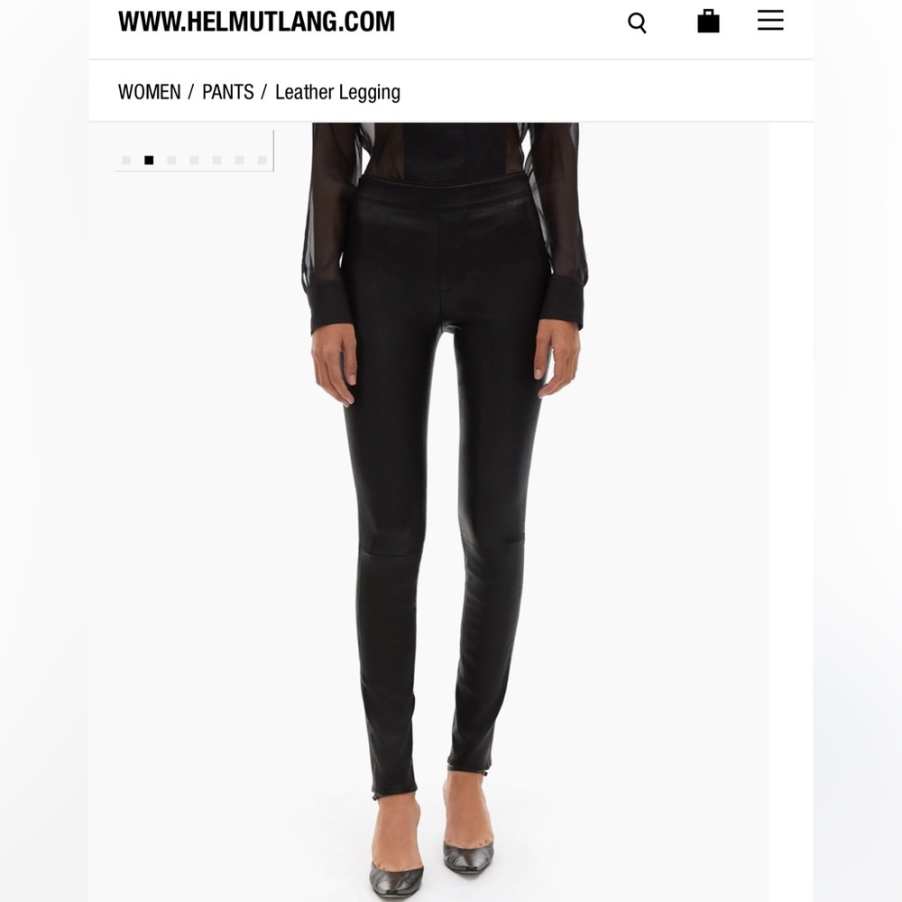 Helmut Lang Leather Leggings Size 8 EUC
